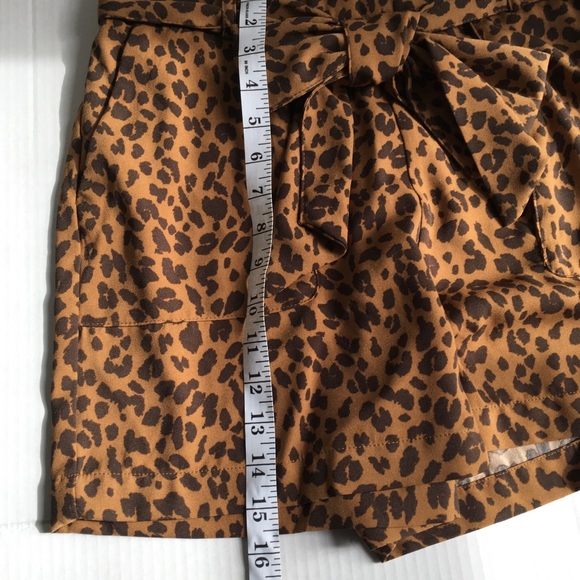 Leopard Shorts for women’s a New Day Size M high rise belted tie waist - Picture 12 of 13